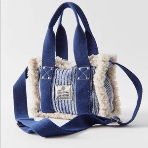 BDG Serena Fleece Mini Purse Blue NWT